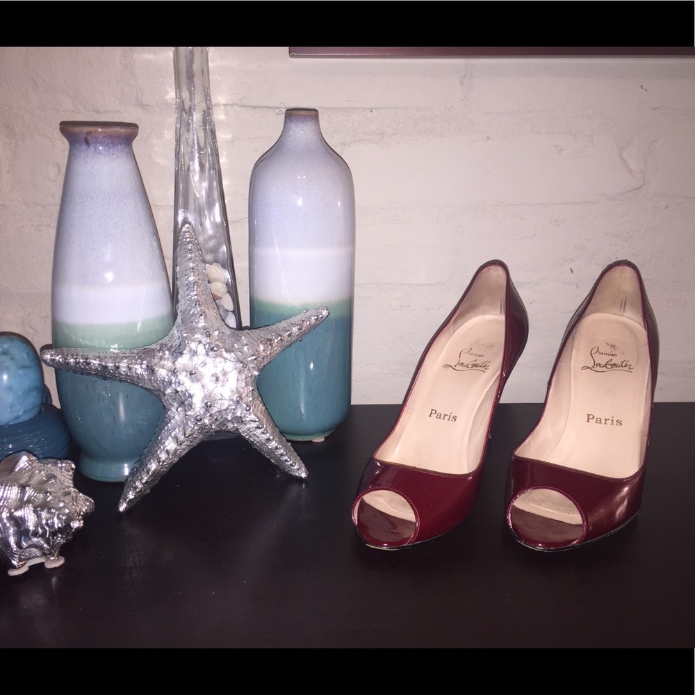 Red Christian Louboutin peep toe